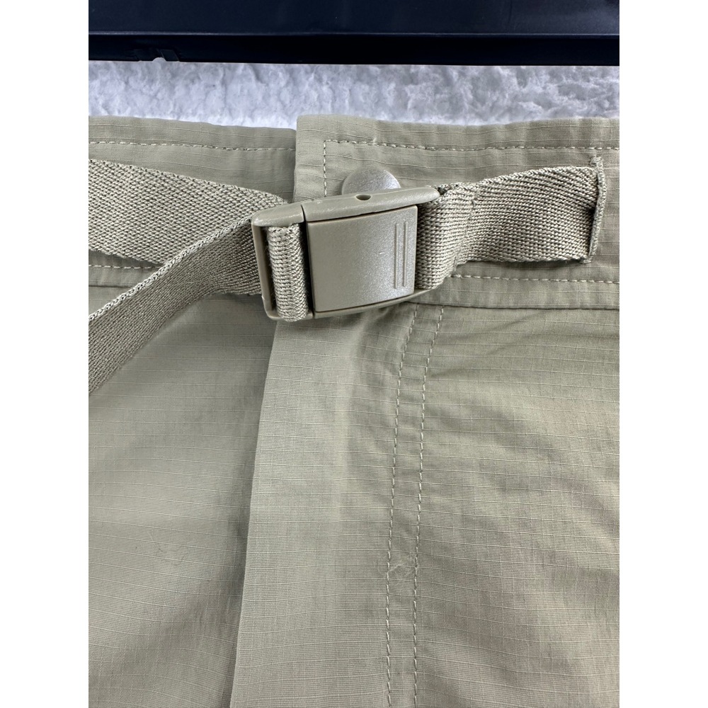 Eddie Bauer Mens Khaki Nylon Cargo Shorts Belted Flat Front Size L G - Picture 9 of 16